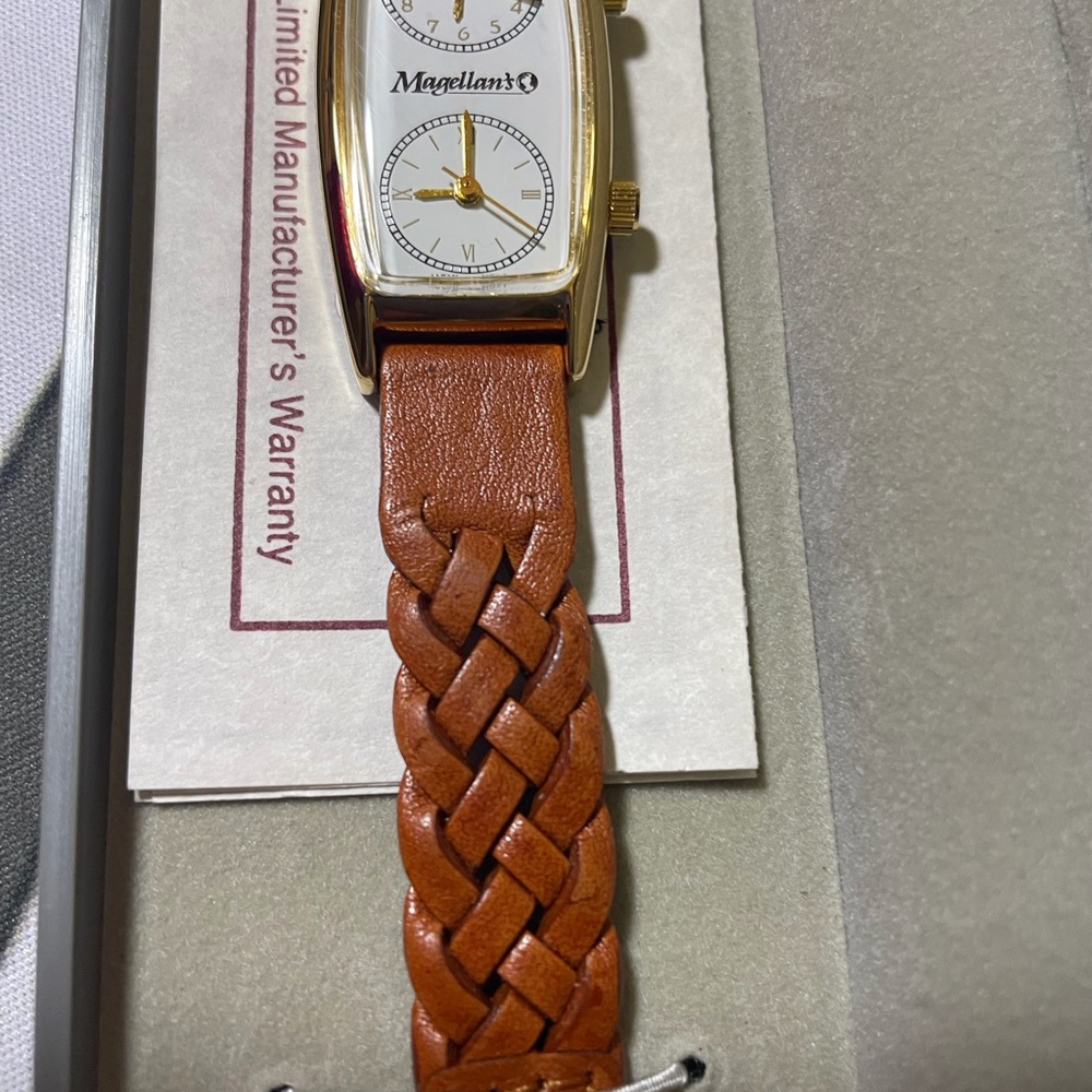Pedre Dual Time Women’s Watch Braided Leather Strap New - Picture 5 of 10